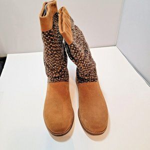 Toms Serra Brown Sugar Suede Textile Women Size 8.5 Boot Shoe New in Box NIB